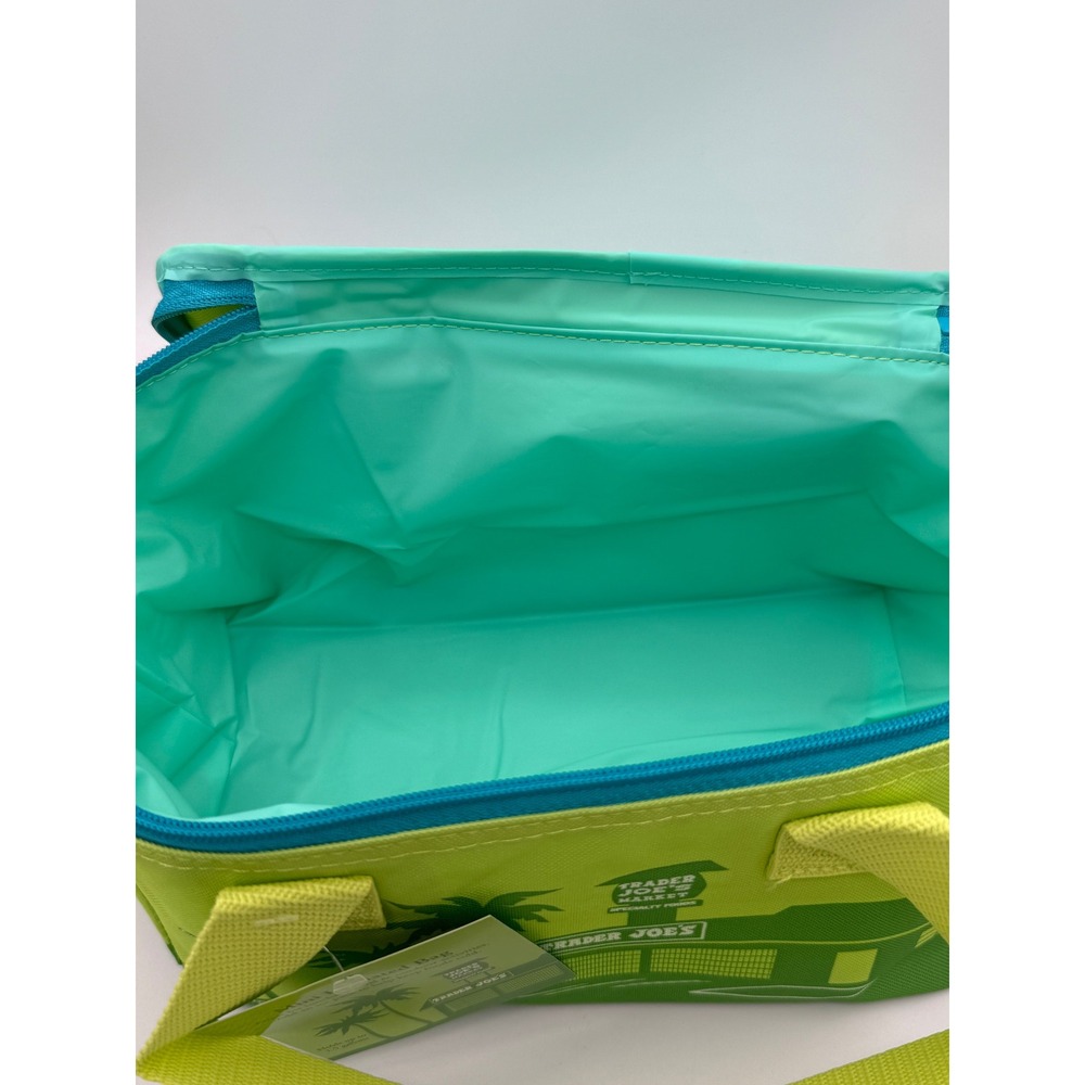 Trader Joe's Mini Insulated Bag Green Teal NWT 1.5 Gallon Pasadena - Picture 3 of 3